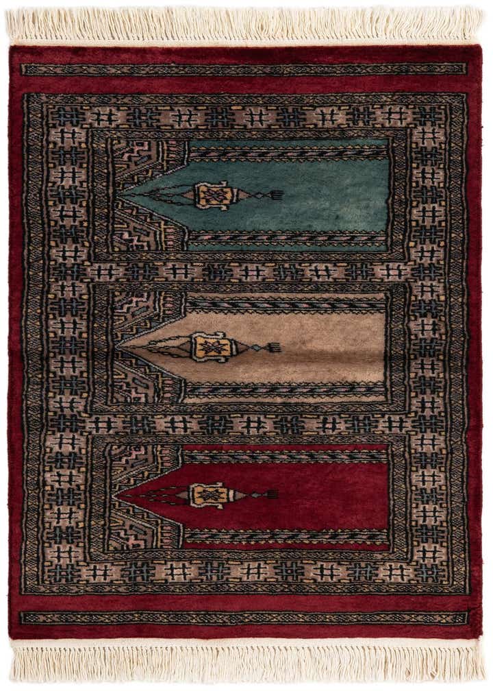 2' x 3' 4 Hand Knotted Bokhara Oriental Wool Rug
