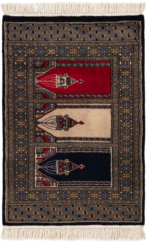 2' 2 x 3' 2 Hand Knotted Bokhara Oriental Wool Rug