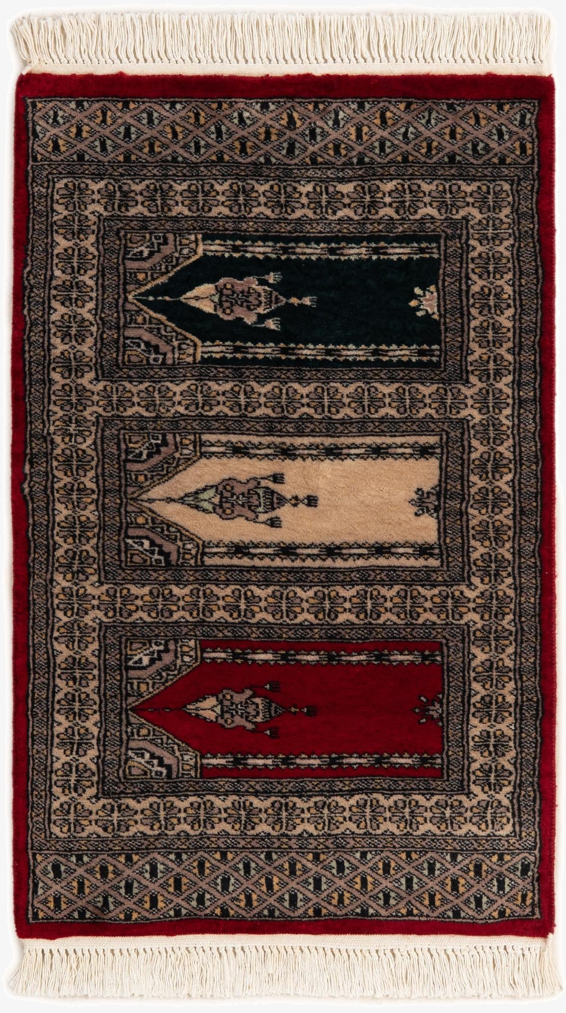 2' x 3' 4  Hand Knotted Bokhara Oriental Wool Rug