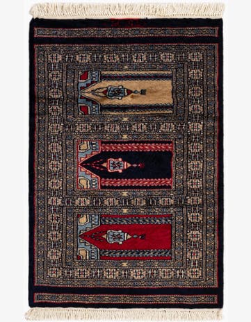2' 2 x 3' 2 Hand Knotted Bokhara Oriental Wool Rug