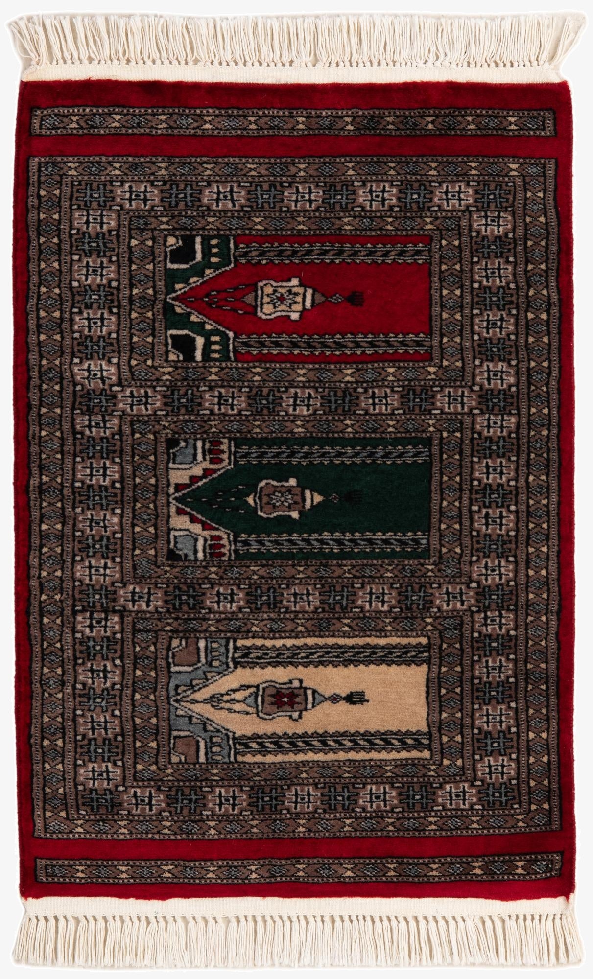 2' x 3' 2  Hand Knotted Bokhara Oriental Wool Rug