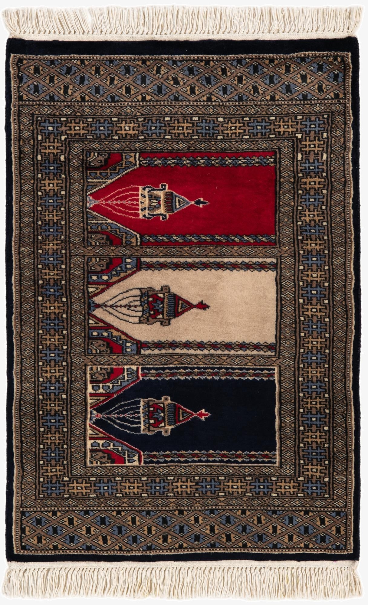 2' 2 x 3' 2  Hand Knotted Bokhara Oriental Wool Rug