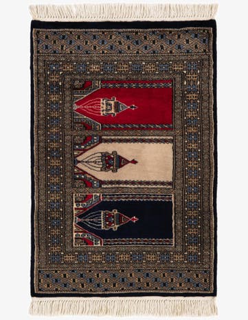 2' 2 x 3' 2 Hand Knotted Bokhara Oriental Wool Rug