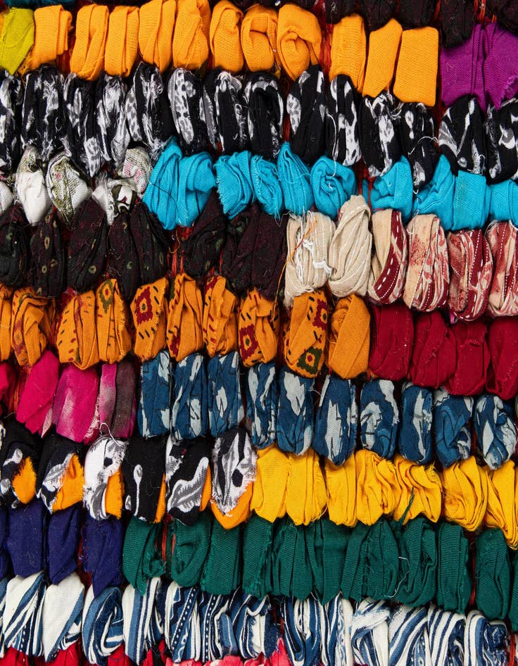 Detail image of 2' x 3' 2 Handmade Braided Chindi Rug