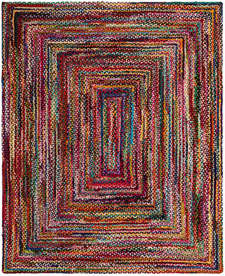 8' x 10' Handmade Braided Chindi Rug