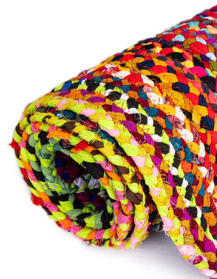 8' x 10' Handmade Braided Chindi Rug