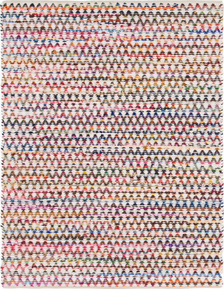 Detail image of 6' 1 x 9'  Hand Woven Braided Chindi Rug