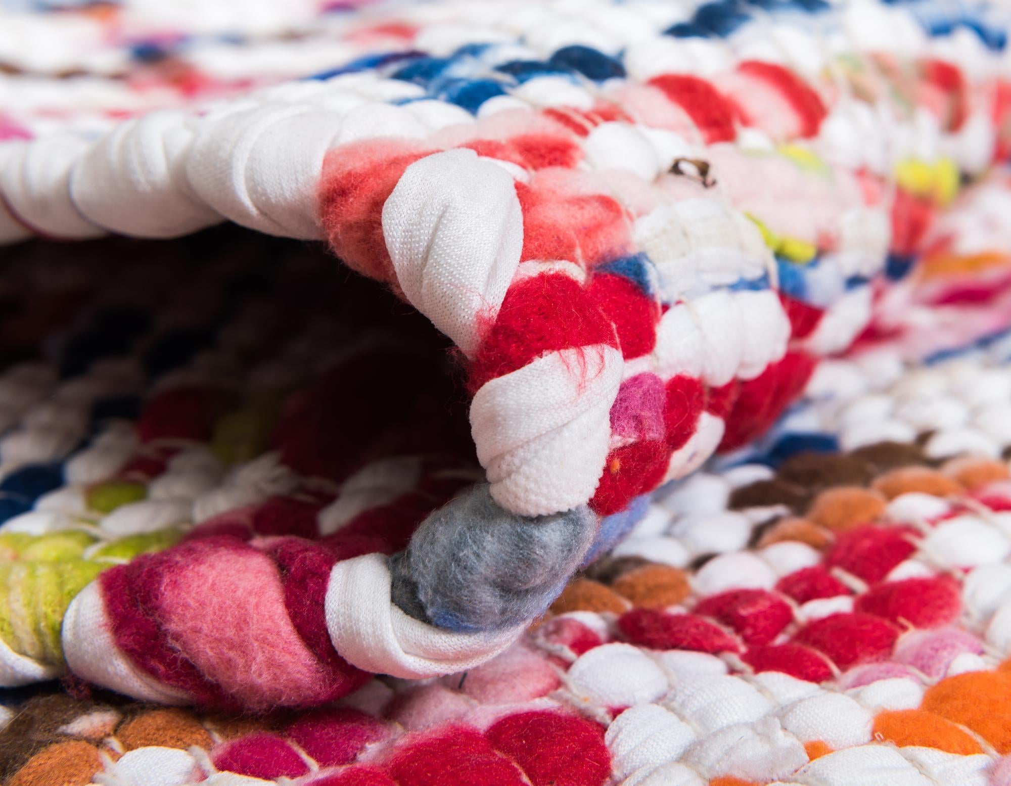 9' x 12' 2 Hand Woven Braided Chindi Rug