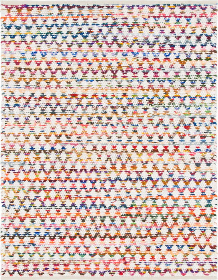 Detail image of 4' 1 x 6' 1  Hand Woven Braided Chindi Rug