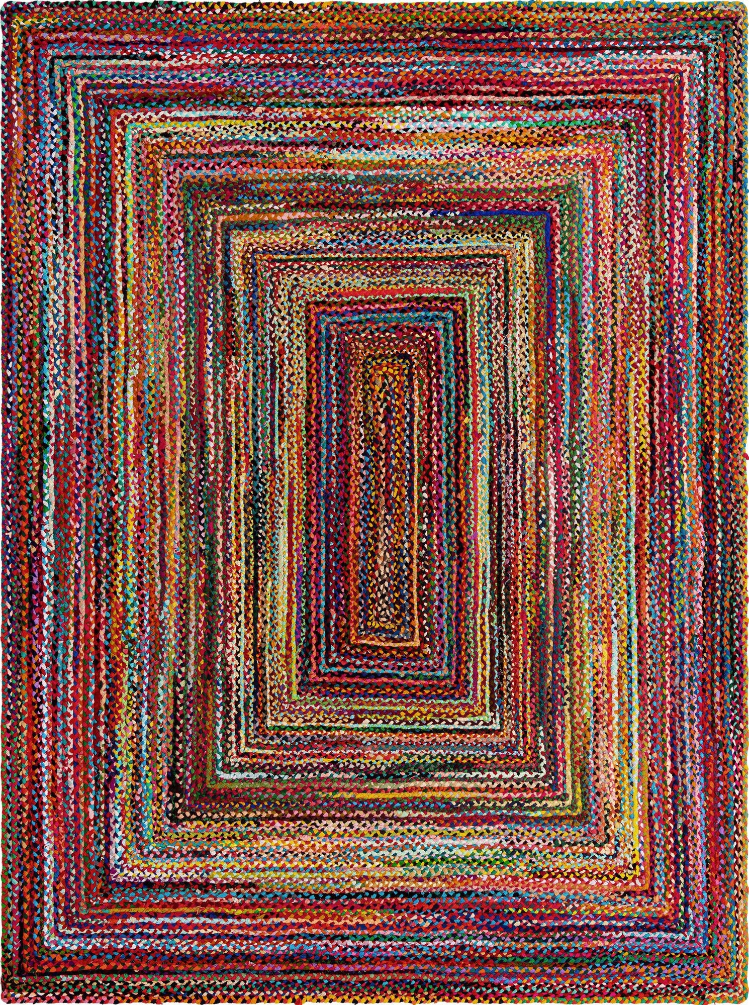 10' x 13' 1  Hand Braided Chindi Rug