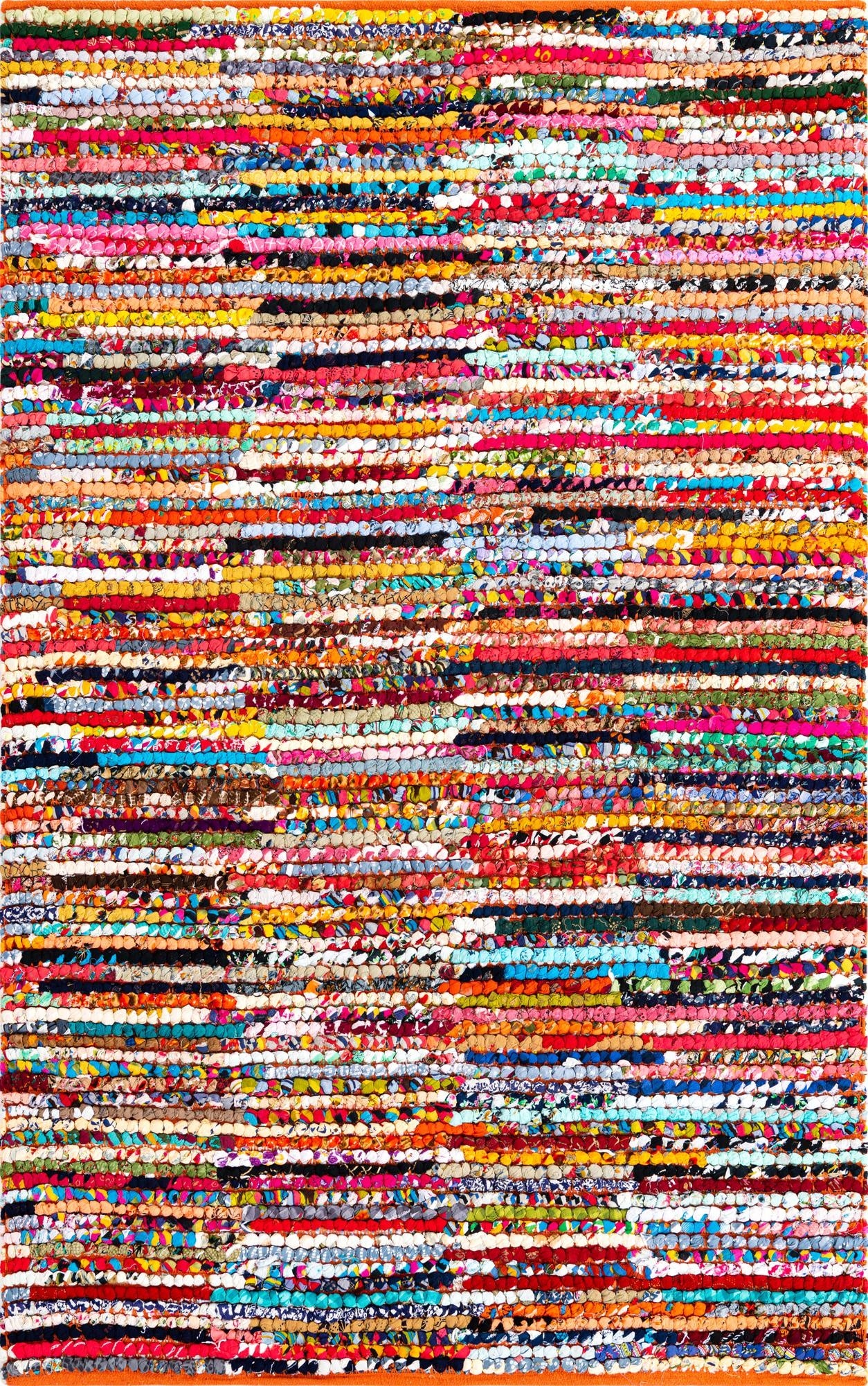 5' 1 x 8'  Hand Braided Chindi Rug