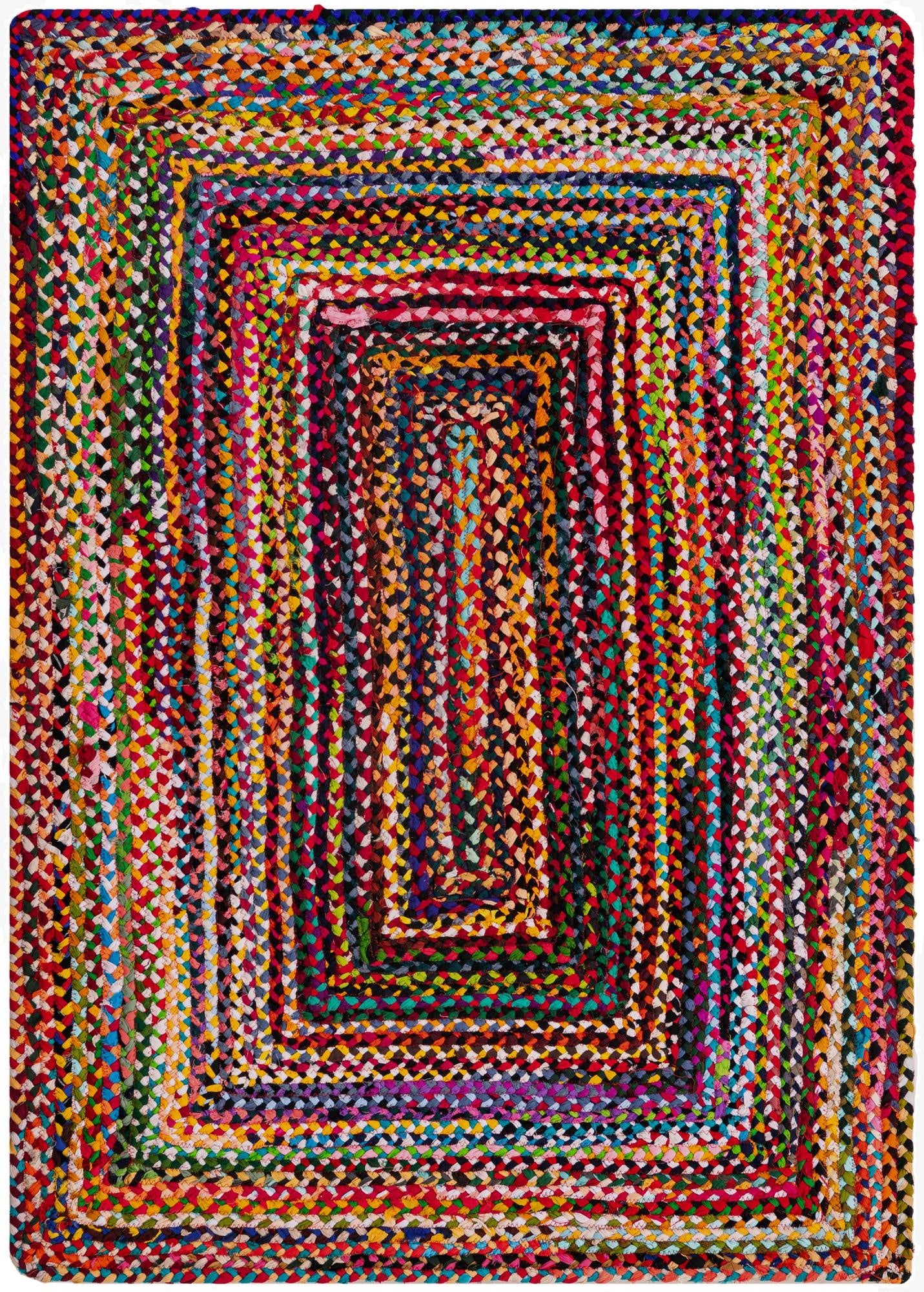 Primary image 4' 1 x 6' 1  Hand Braided Chindi Rug