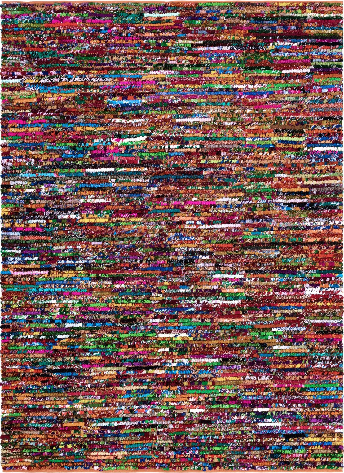 9' x 12' 2  Hand Braided Chindi Rug