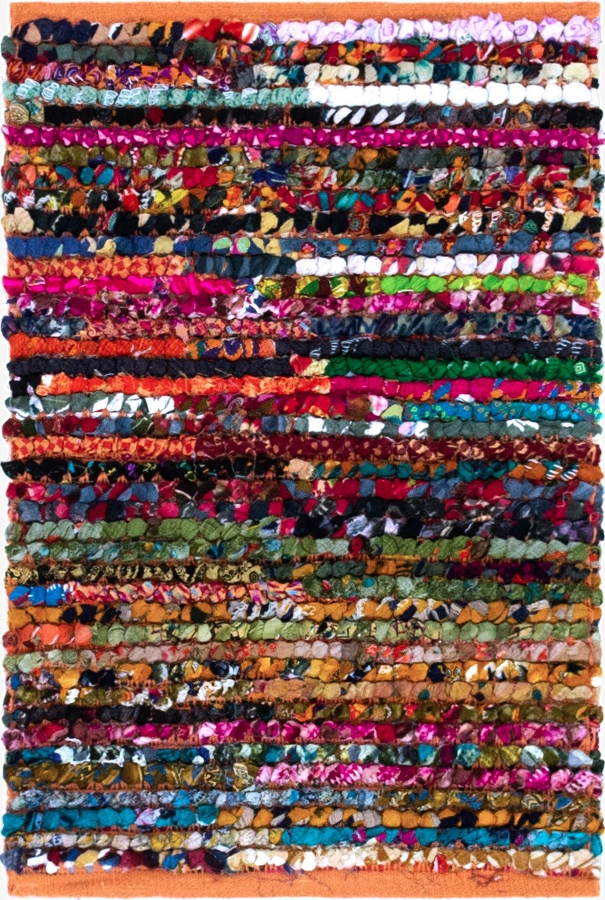 Primary image 2' x 3' 1  Hand Braided Chindi Rug