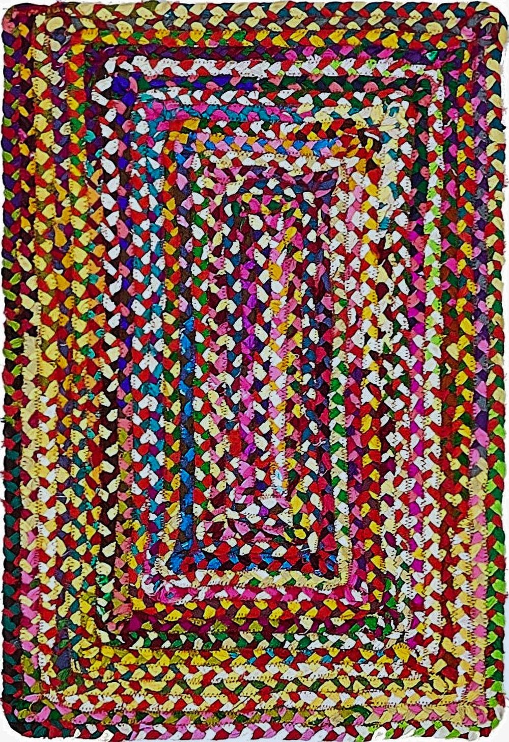 Primary image 62cm x 95cm  Hand Braided Chindi Alfombra