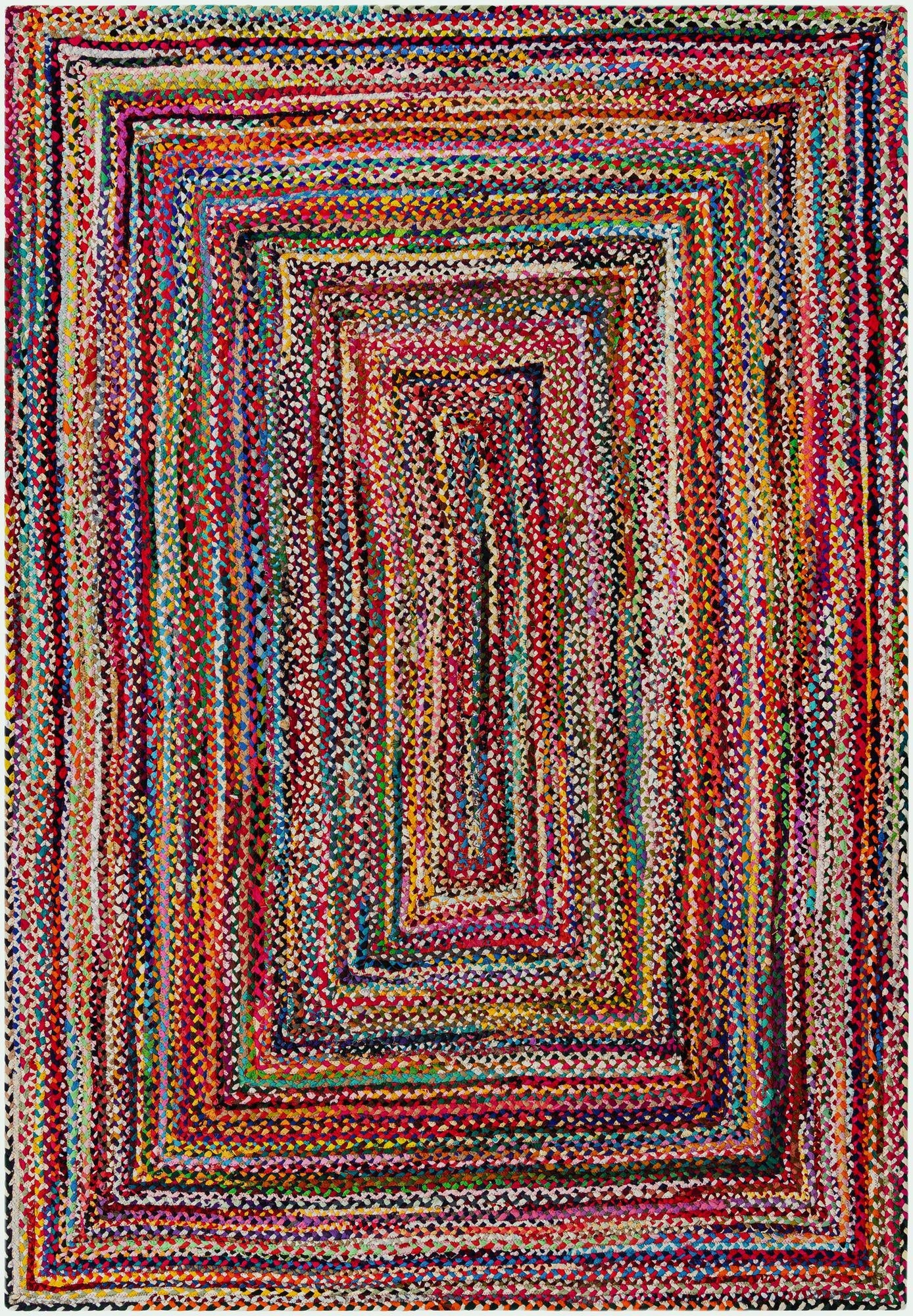 Primary image 7' 1 x 10'  Hand Braided Chindi Rug