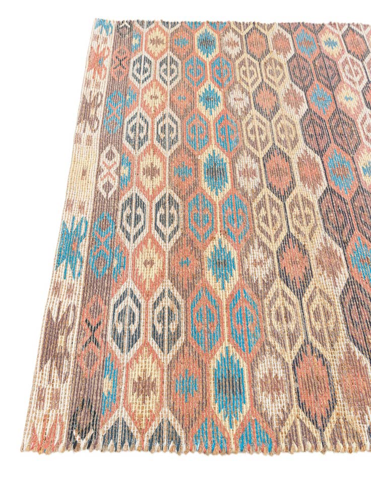 Detail image of 4' 1 x 6' 1 Hand Braided Chenille Jute Rug