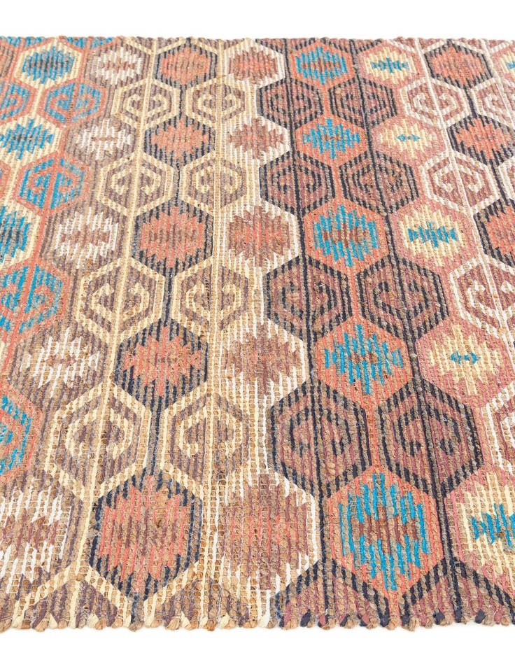 Detail image of 4' 1 x 6' 1 Hand Braided Chenille Jute Rug