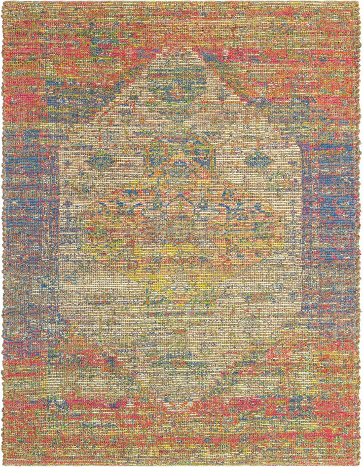 Detail image of 4' 1 x 6' 1 Hand Woven Chenille Jute Rug