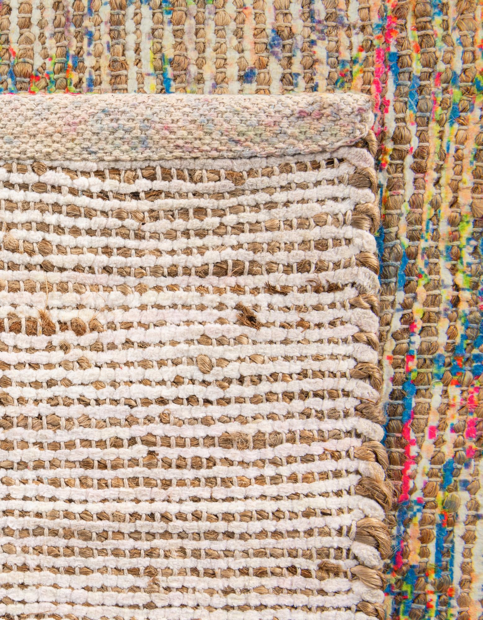 2' x 3' 1 Hand Woven Chenille Jute Rug