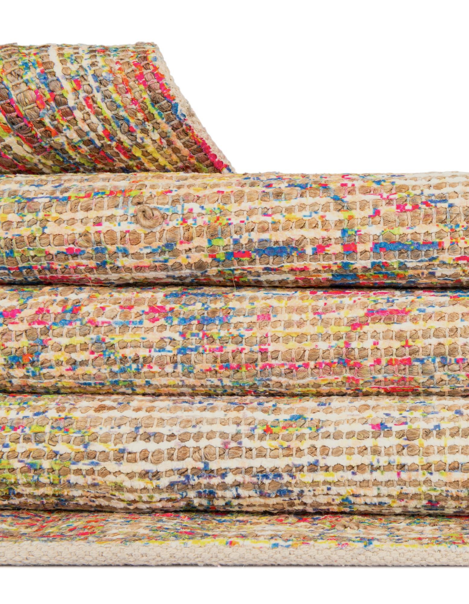 2' x 3' 1 Hand Woven Chenille Jute Rug