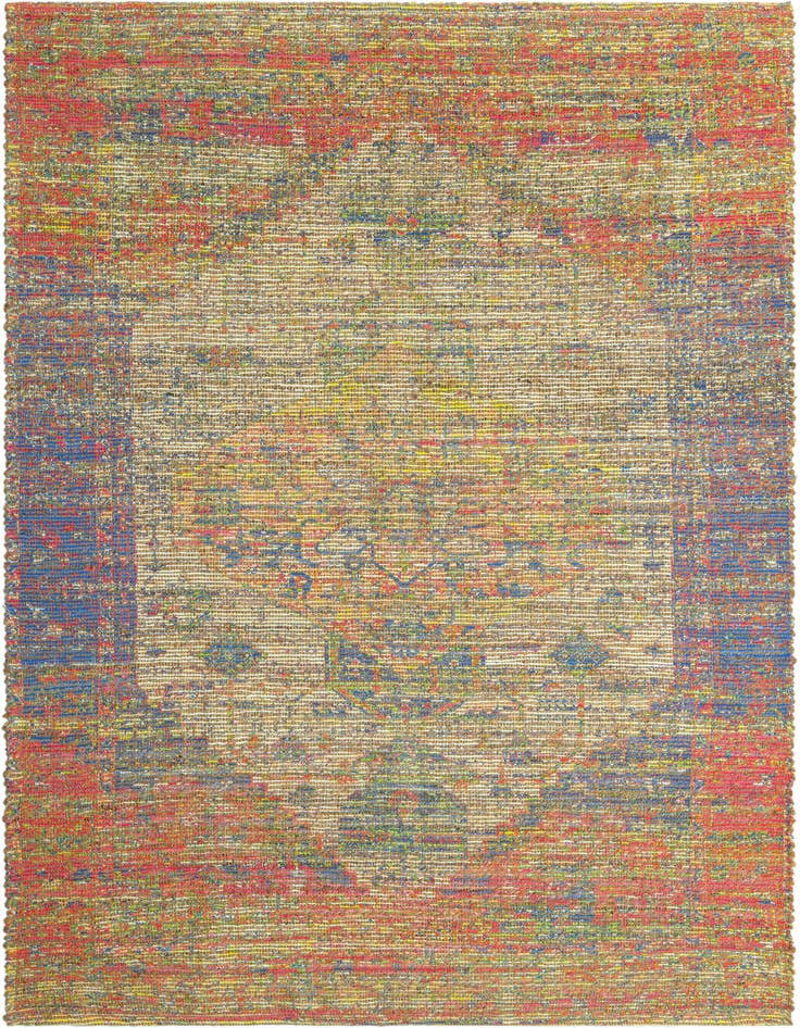 Detail image of 6' 1 x 9' Hand Woven Chenille Jute Rug