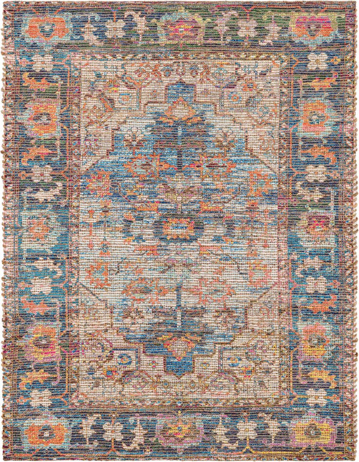 Detail image of 4' 1 x 6' 1 Hand Woven Chenille Jute Rug