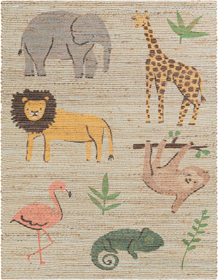 Detail image of 4' 1 x 6' 1 Hand Woven Chenille Jute Rug