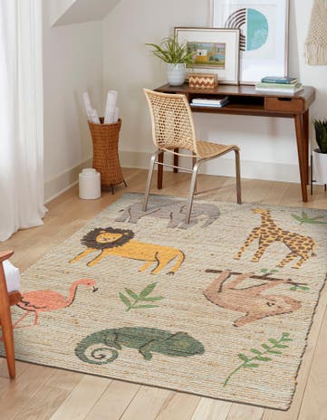 9' x 12' Hand Woven Chenille Jute Rug
