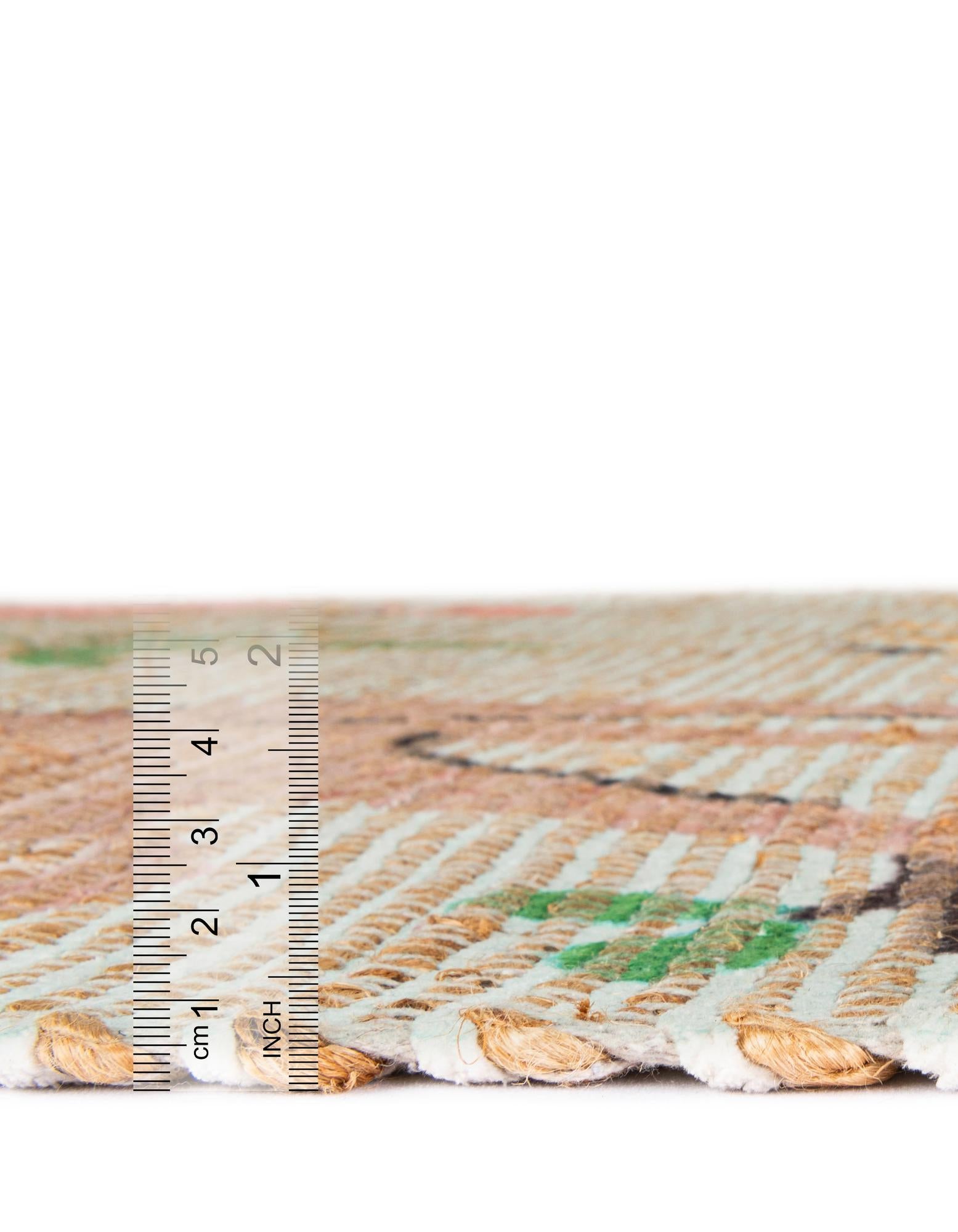 2' x 3' 1 Hand Woven Chenille Jute Rug