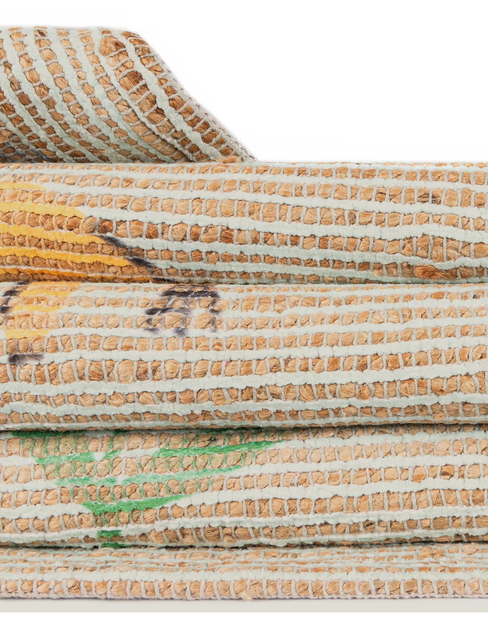 2' x 3' 1 Hand Woven Chenille Jute Rug
