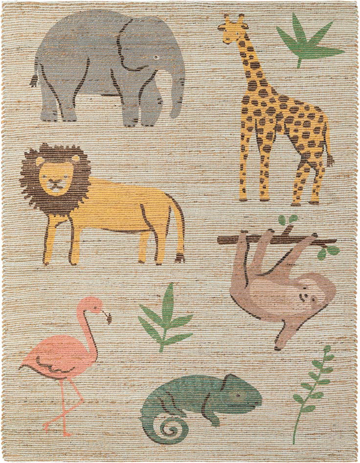 Detail image of 5' 1 x 8' Hand Woven Chenille Jute Rug