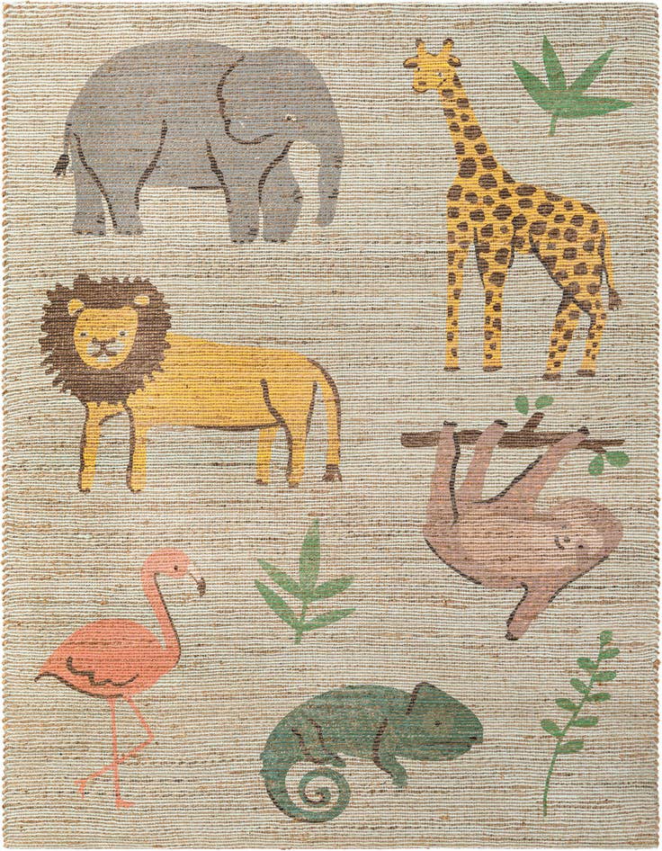 Detail image of 6' 1 x 9' Hand Woven Chenille Jute Rug