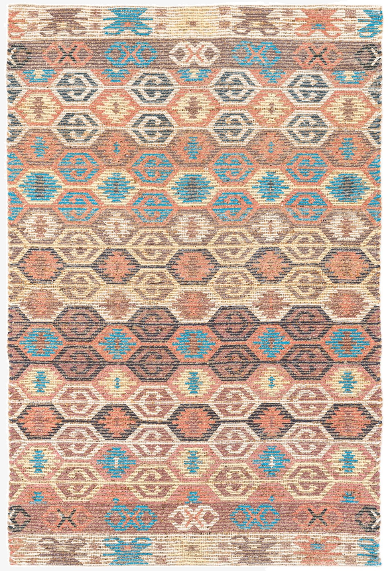 4' 1 x 6' 1  Hand Braided Chenille Jute Rug