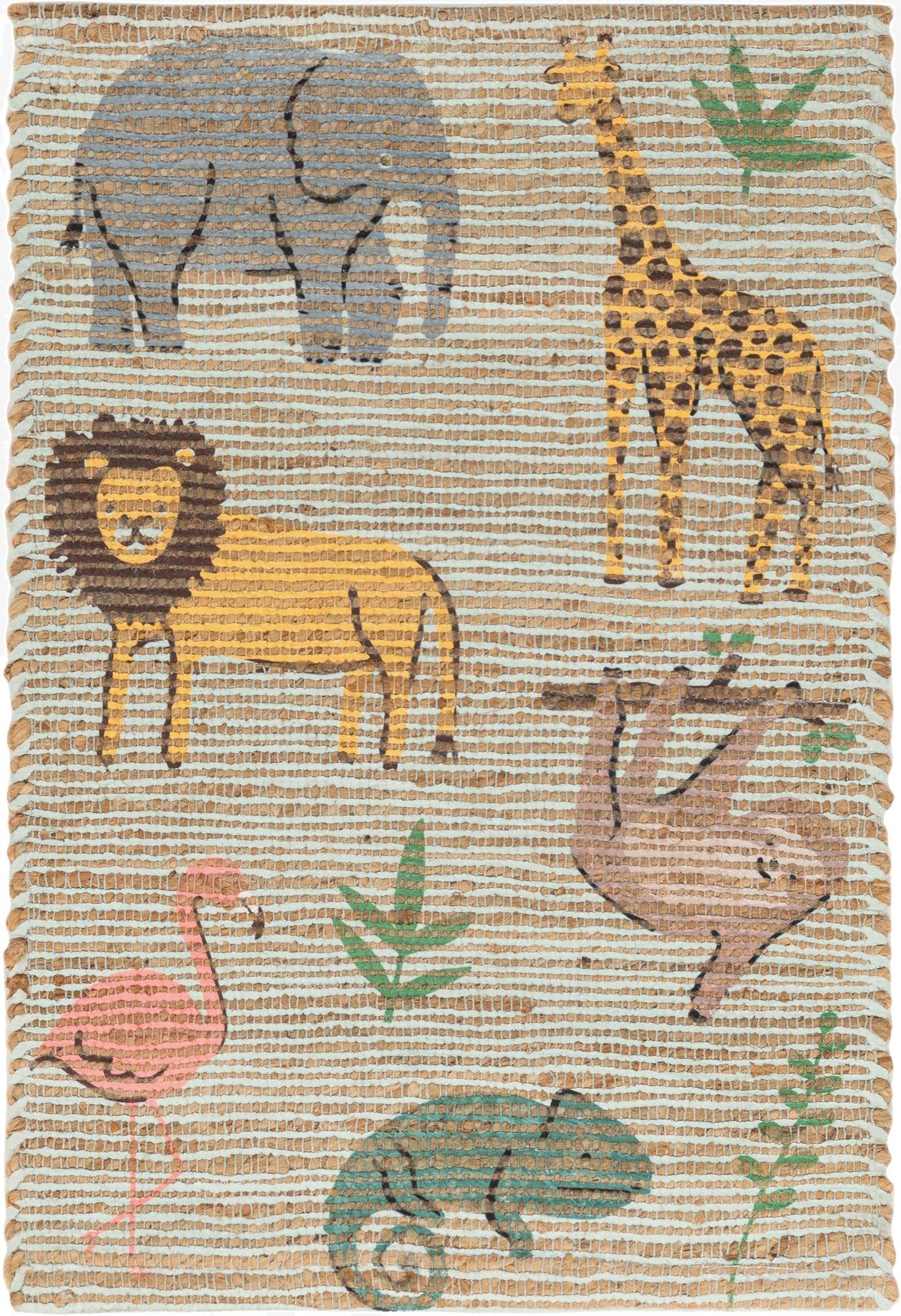 2' x 3' 1  Hand Woven Chenille Jute Rug