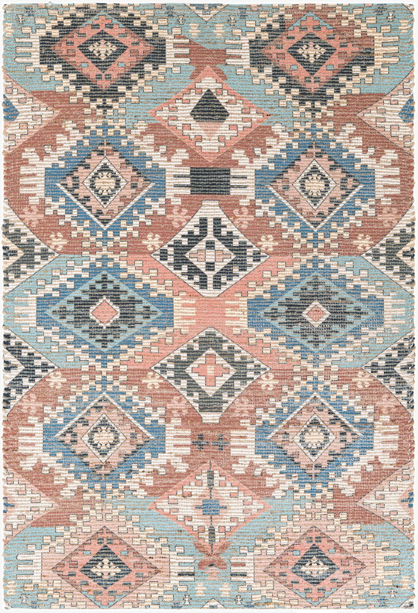 4' 1 x 6' 1  Hand Woven Chenille Jute Rug