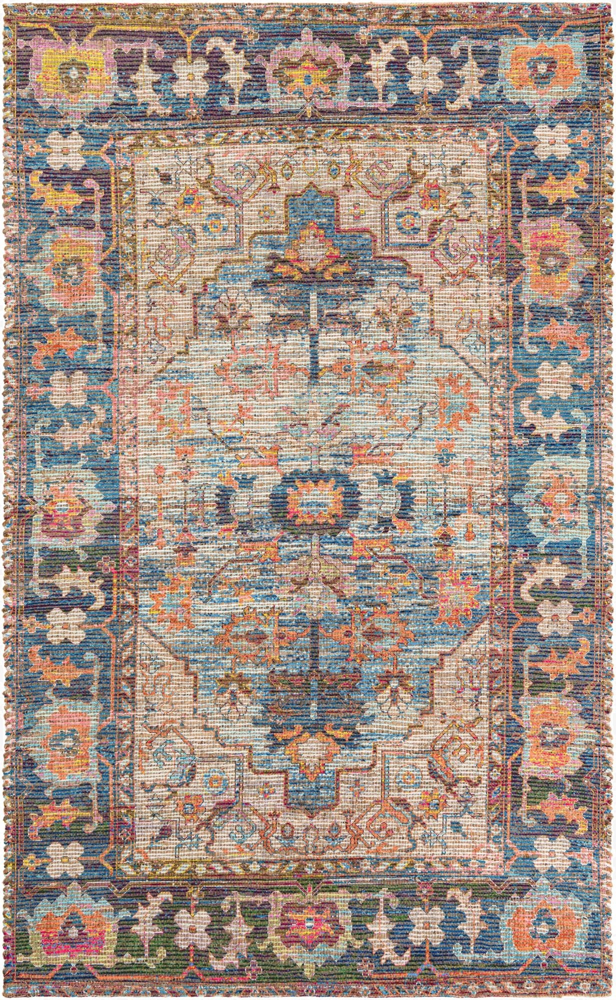 5' 1 x 8'  Hand Woven Chenille Jute Rug