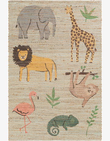 4' 1 x 6' 1 Hand Woven Chenille Jute Rug