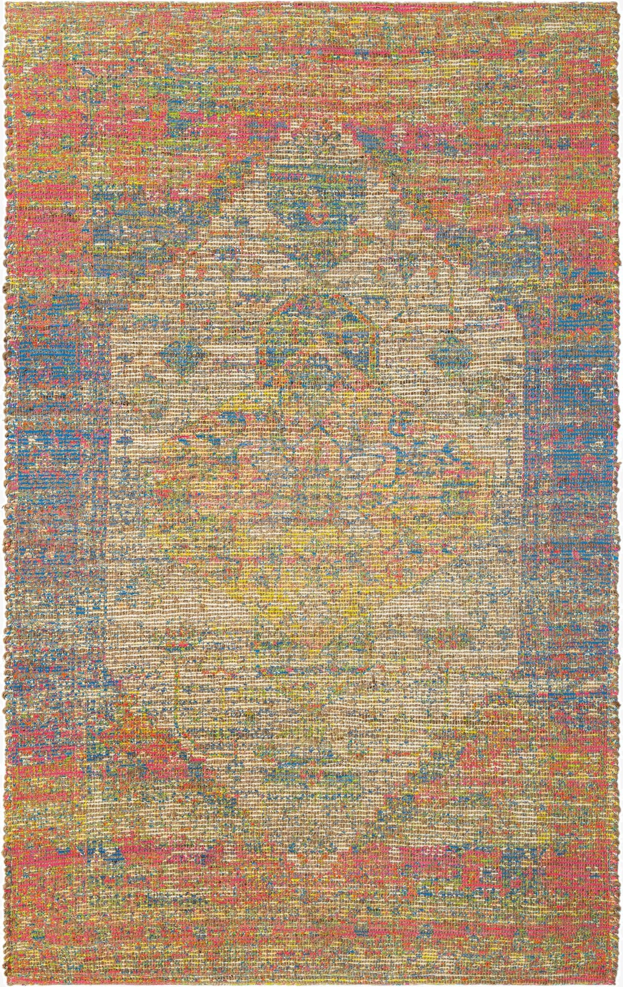 160cm x 245cm  Hand Woven Chenille Jute Alfombra