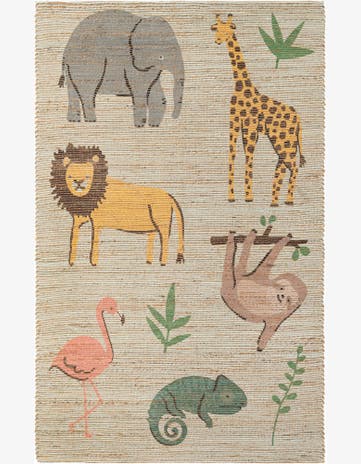 5' 1 x 8' Hand Woven Chenille Jute Rug