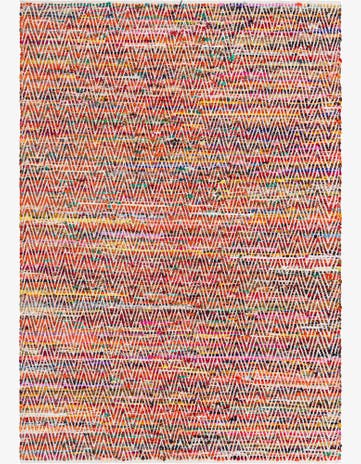 Hand Woven Chindi Chevron Rug