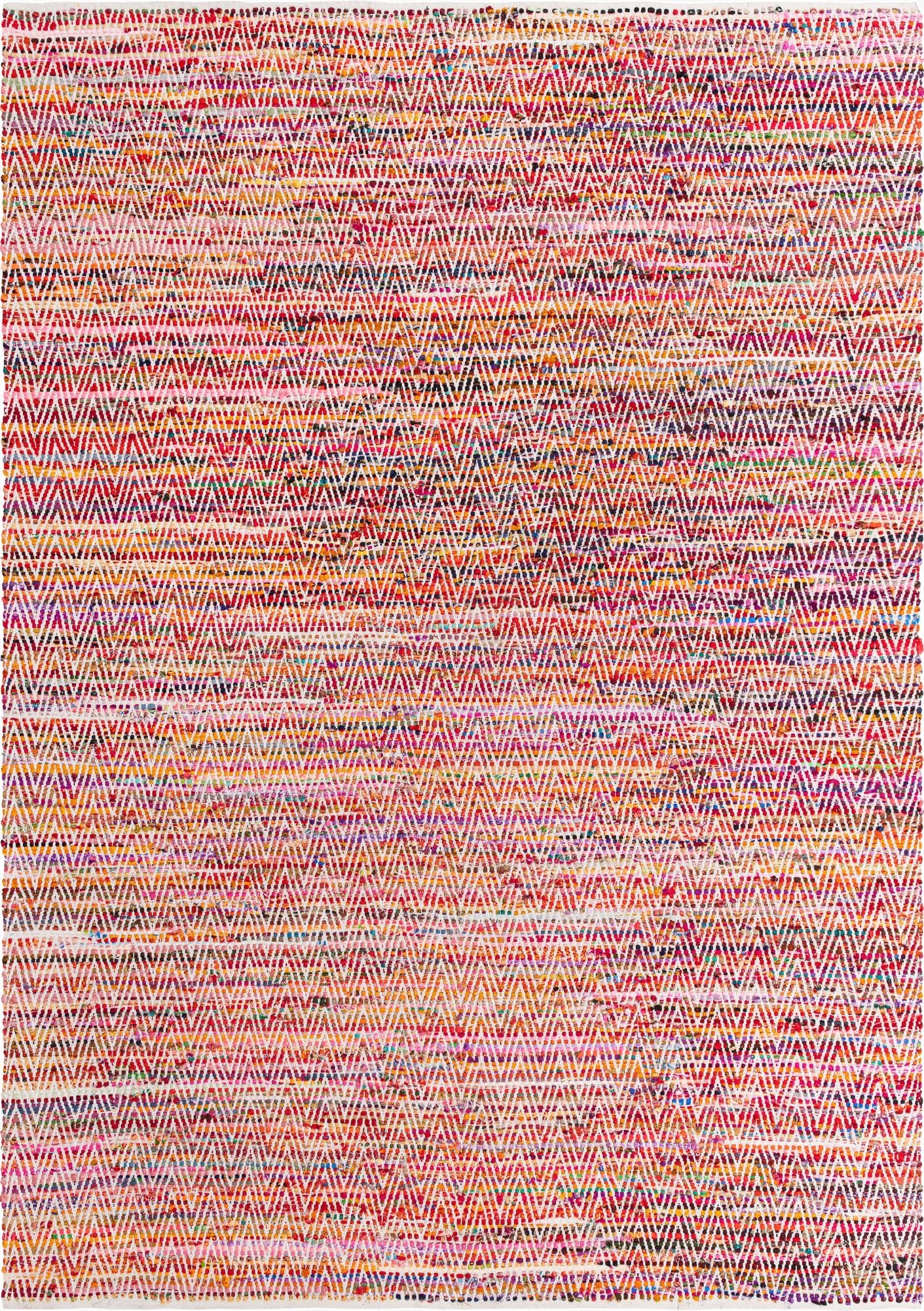 Primary image 10' x 14' 1  Hand Woven Chindi Chevron Rug