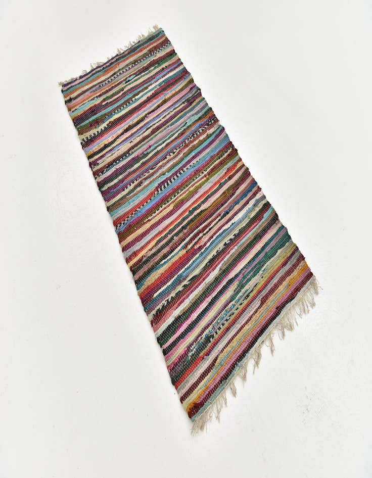 Detail image of 2' 5 x 4' 8 Hand Woven Chindi Cotton Rug