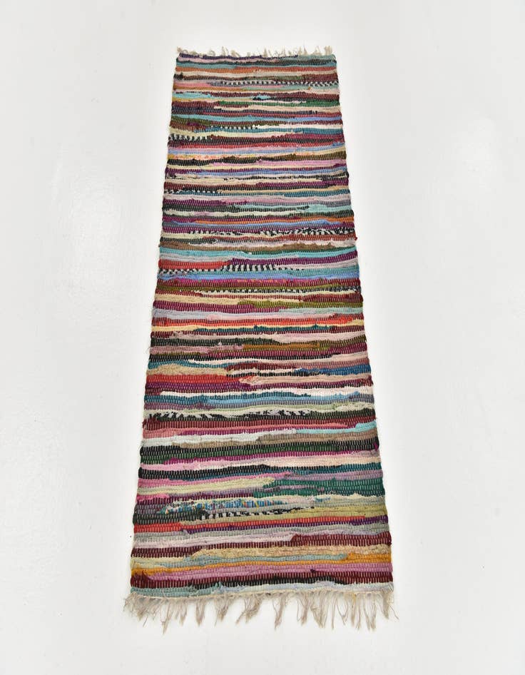 Detail image of 2' 5 x 4' 8 Hand Woven Chindi Cotton Rug