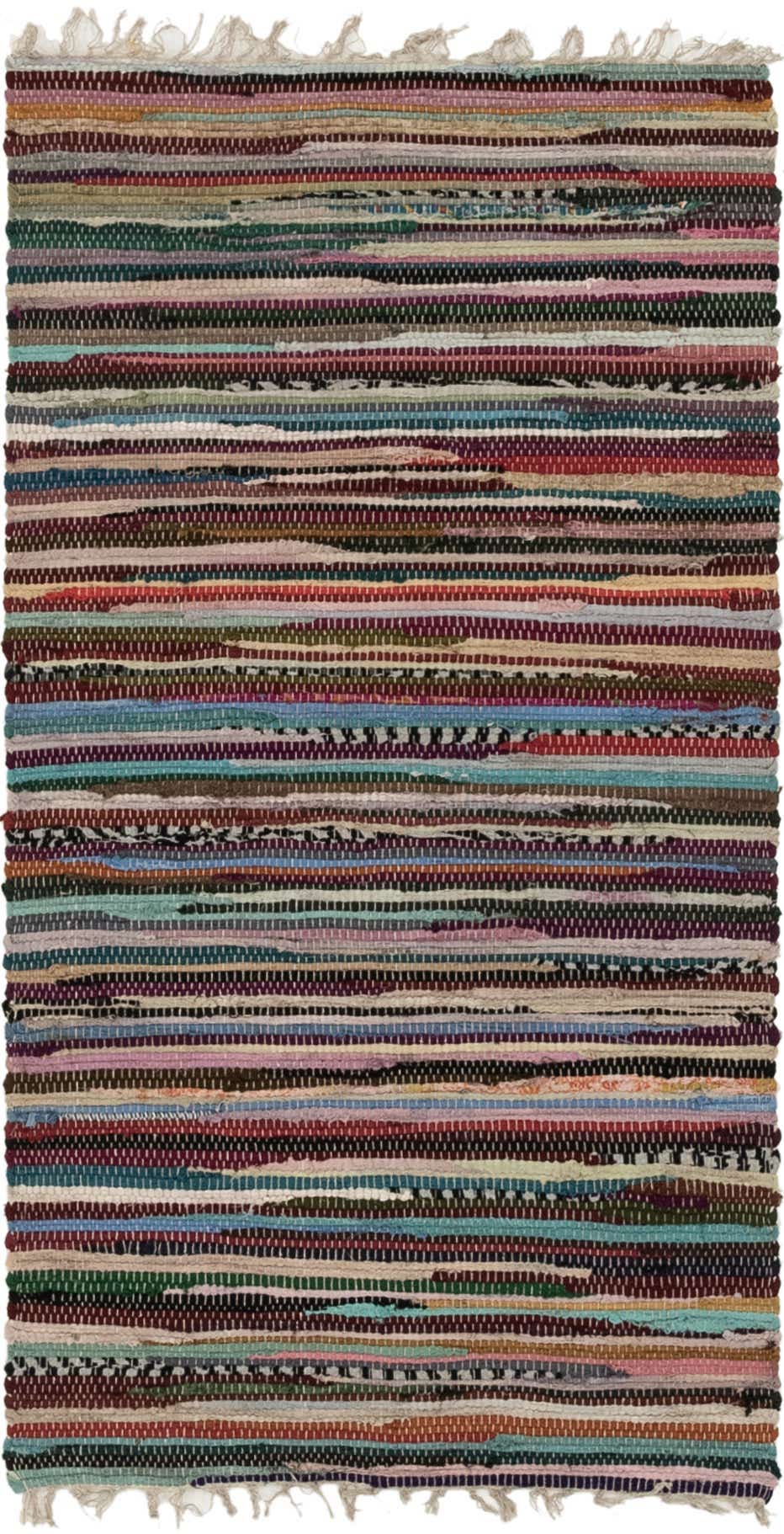 2' 5 x 4' 8 Hand Woven Chindi Cotton Rug