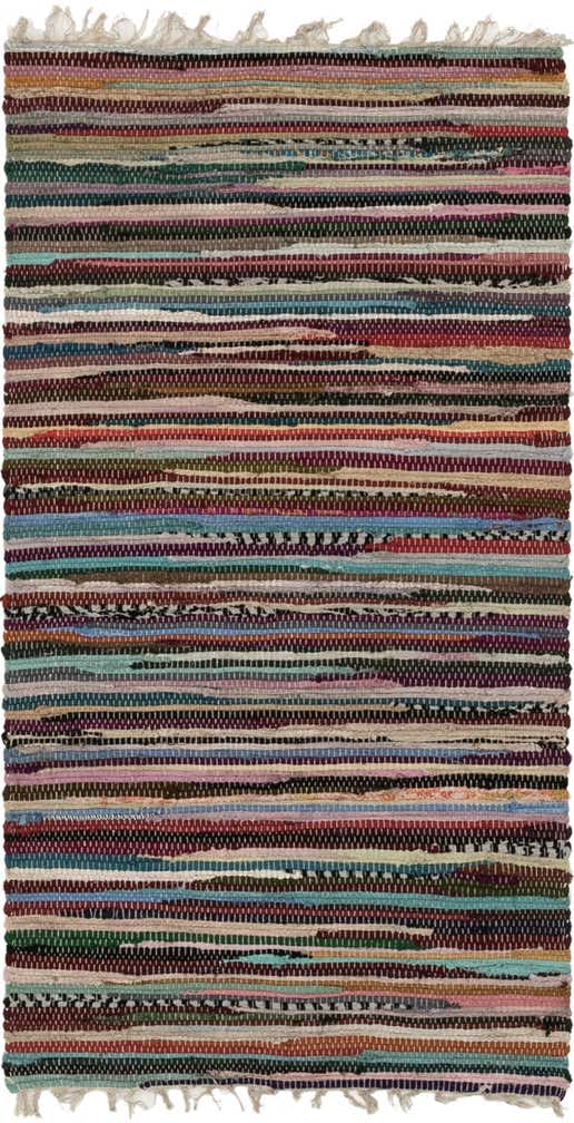 2' 5 x 4' 8 Hand Woven Chindi Cotton Rug