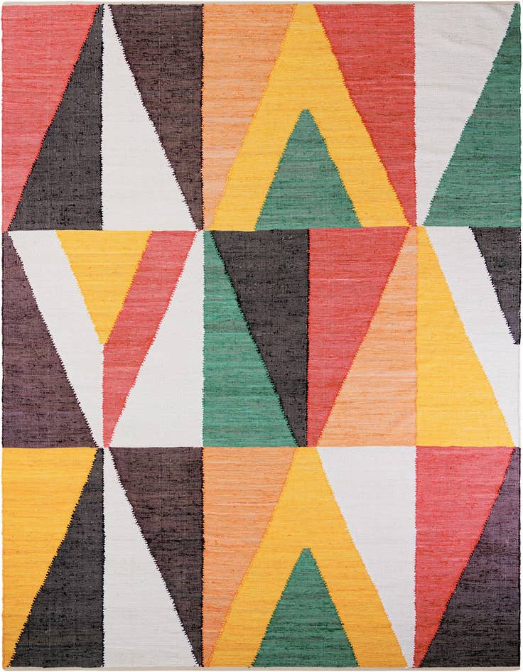 Detail image of 10' x 14' 1 Hand Braided Chindi Cotton Rug