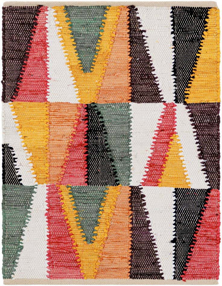 Detail image of 2' x 3' 1 Hand Braided Chindi Cotton Rug