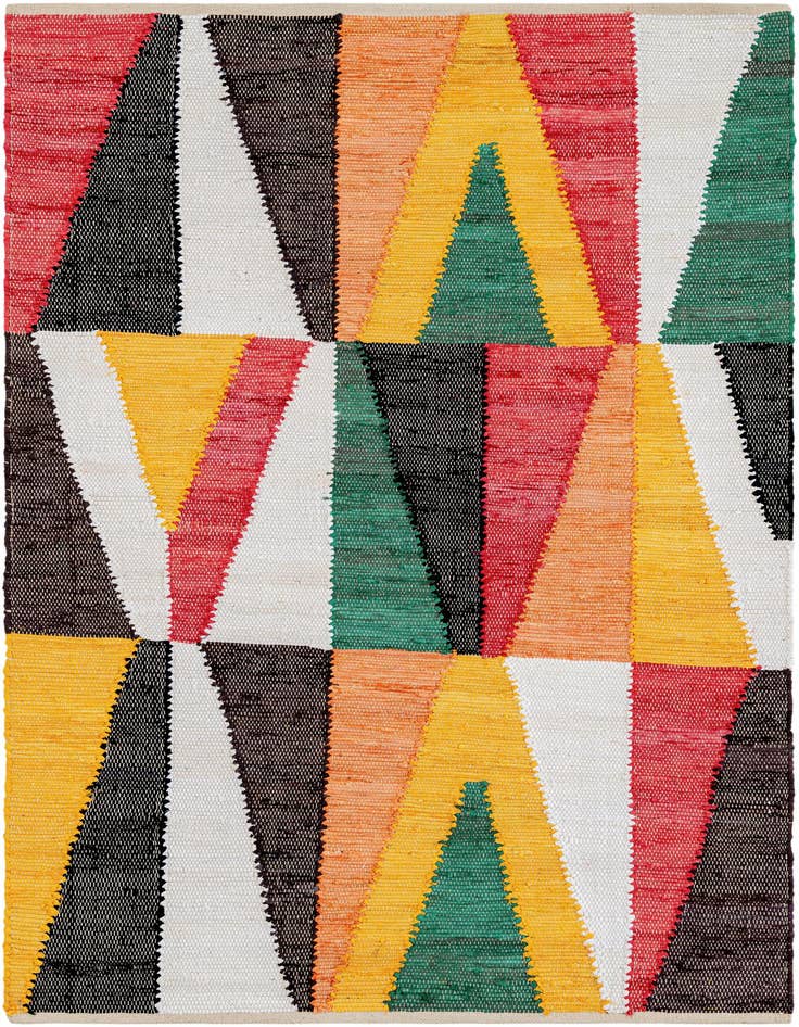 Detail image of 4' 1 x 6' 1 Hand Braided Chindi Cotton Rug