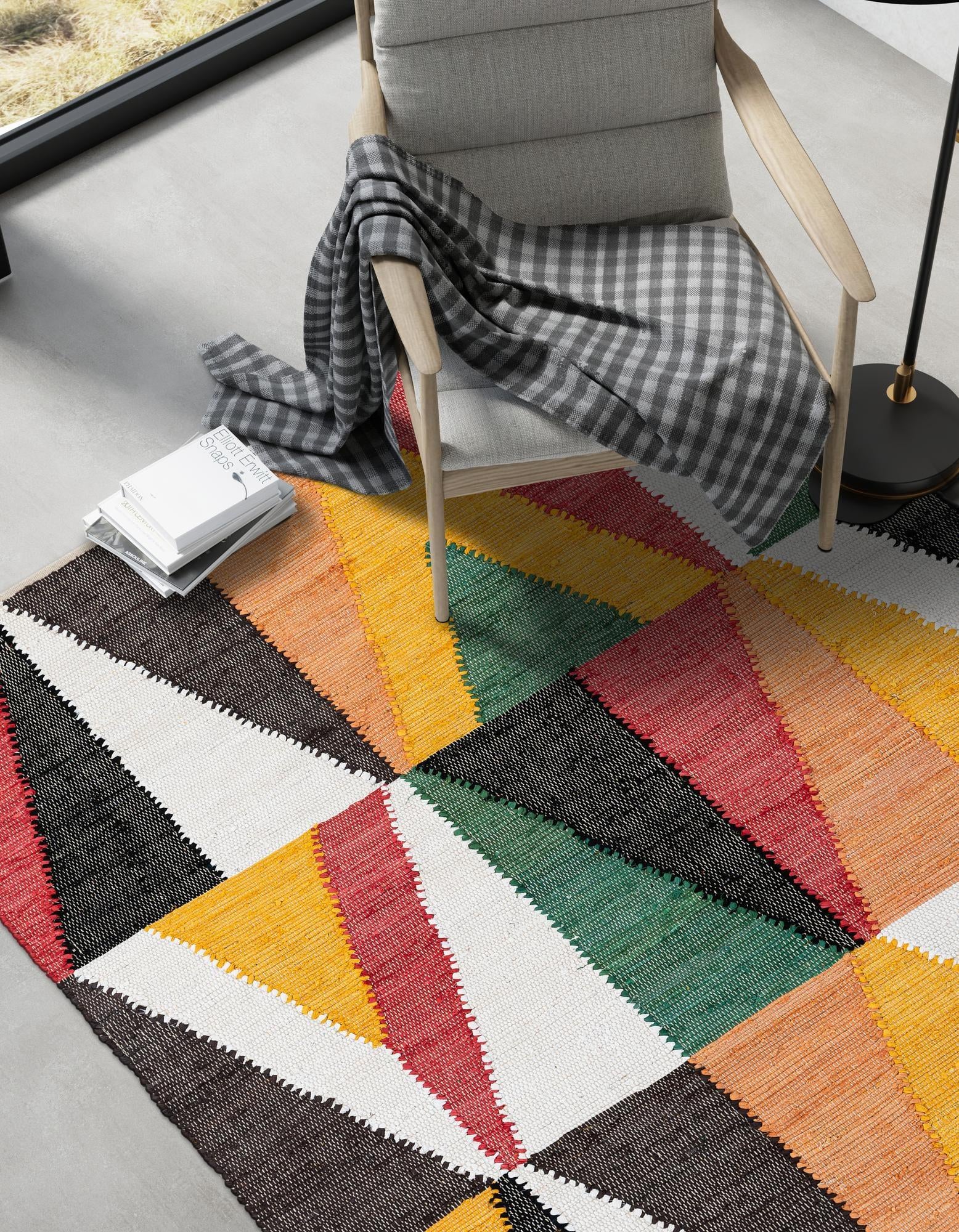7' 10 x 10' Hand Braided Chindi Cotton Rug